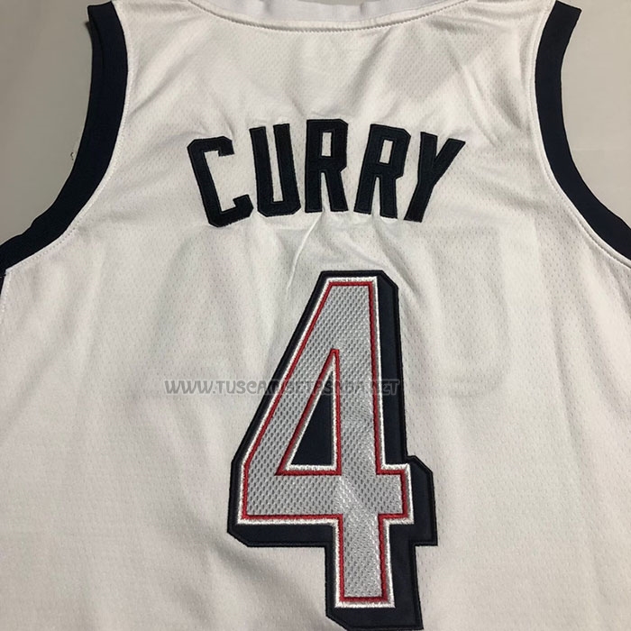 Camiseta Stephen Curry NO 4 USA 2024 Blanco